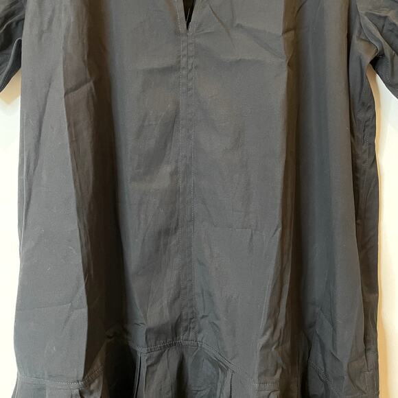 J.Crew Delilah Mini Dess Cotton Poplin Short Sleeves Vacation CJ494 Black FLAW L - Picture 5 of 16